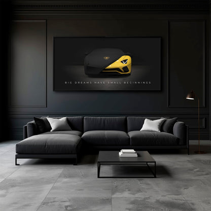 Lamborghini Yellow Wall Art | Automotive Decor | Lambo poster Cars
