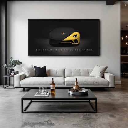 Lamborghini Yellow Wall Art | Automotive Decor | Lambo poster Cars