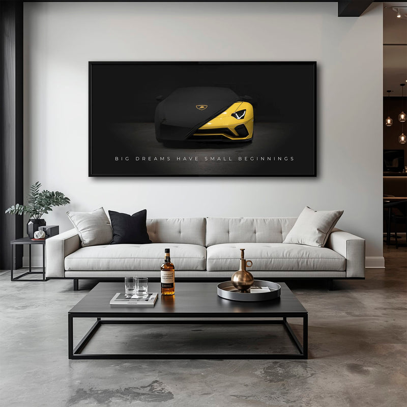 Lamborghini Yellow Wall Art | Automotive Decor | Lambo poster Cars