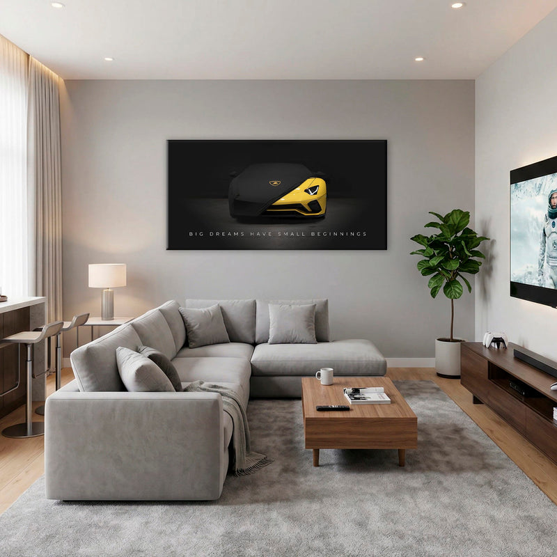 Lamborghini Yellow Wall Art | Automotive Decor | Lambo poster Cars