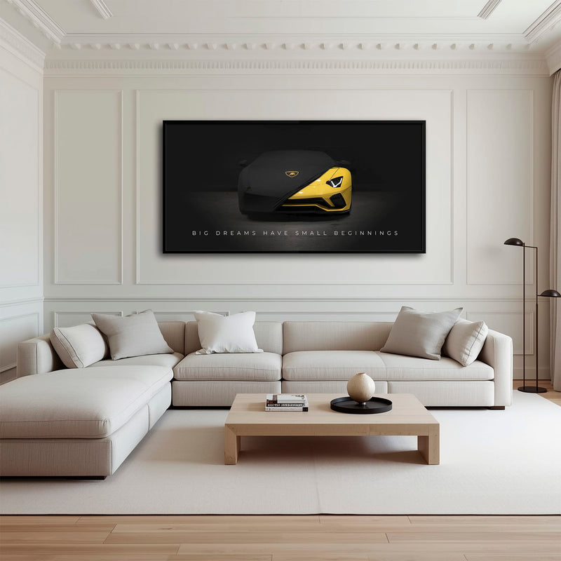 Lamborghini Yellow Wall Art | Automotive Decor | Lambo poster Cars