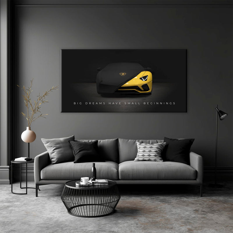 Lamborghini Yellow Wall Art | Automotive Decor | Lambo poster Cars