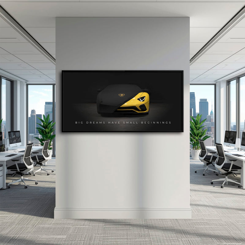 Lamborghini Yellow Wall Art | Automotive Decor | Lambo poster Cars