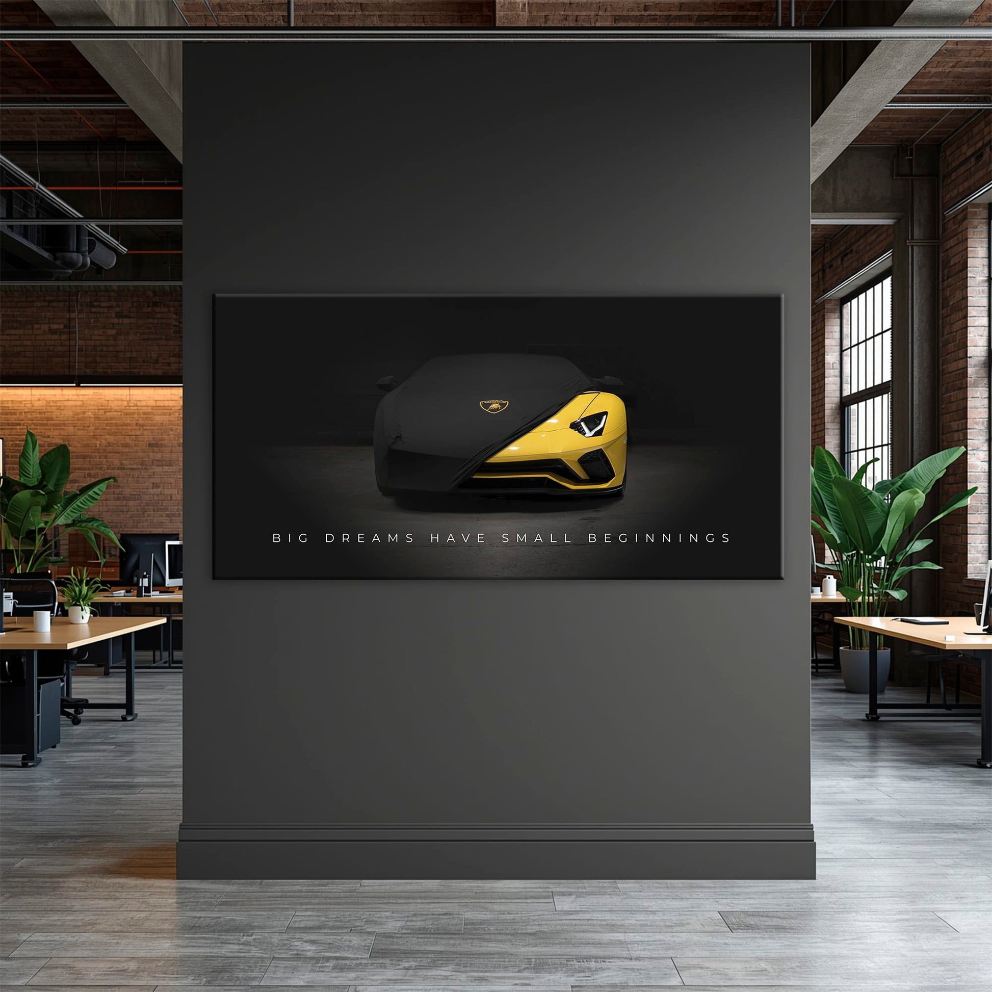 Lamborghini Yellow Wall Art | Automotive Decor | Lambo poster Cars