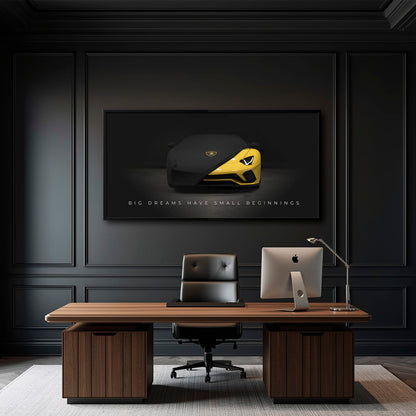 Lamborghini Yellow Wall Art | Automotive Decor | Lambo poster Cars