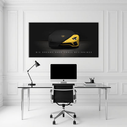 Lamborghini Yellow Wall Art | Automotive Decor | Lambo poster Cars