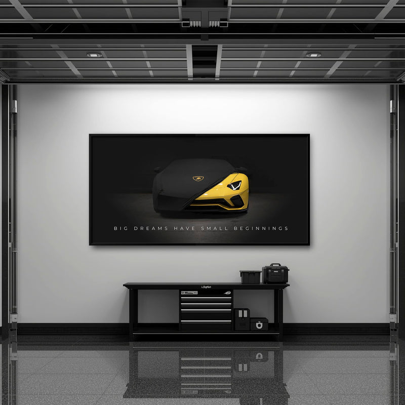 Lamborghini Yellow Wall Art | Automotive Decor | Lambo poster Cars