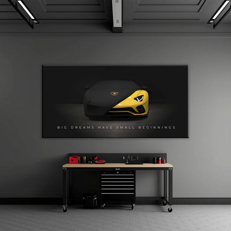 Lamborghini Yellow Wall Art | Automotive Decor | Lambo poster Cars
