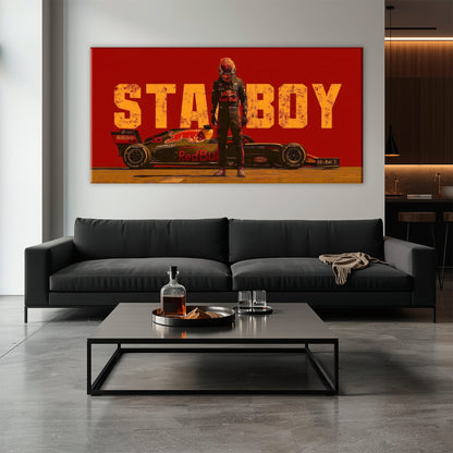 Max Verstappen Red Bull F1 Starboy Wall Art Canvas Print Cars