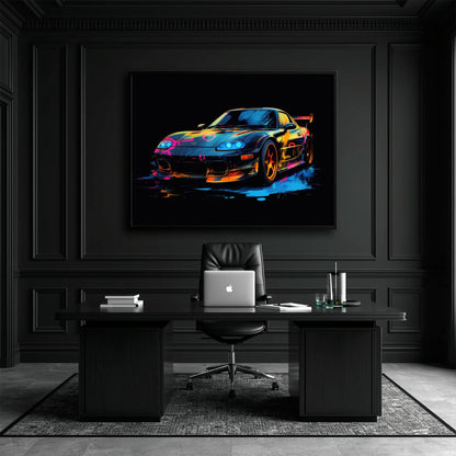 Mazda RX-7 Wall Art – Neon Graffiti JDM Canvas Print Cars