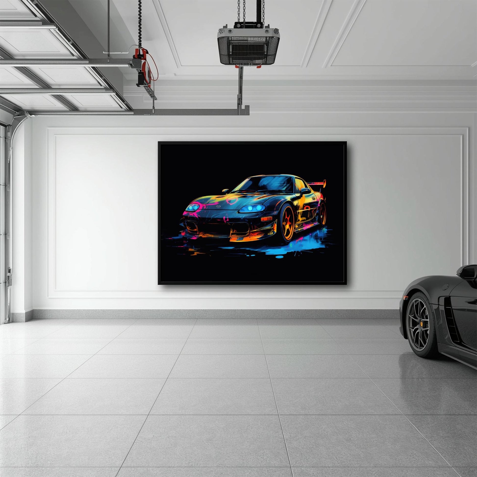 Mazda RX-7 Wall Art – Neon Graffiti JDM Canvas Print Cars