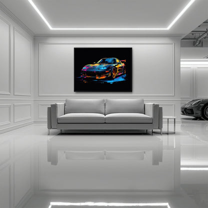 Mazda RX-7 Wall Art – Neon Graffiti JDM Canvas Print Cars