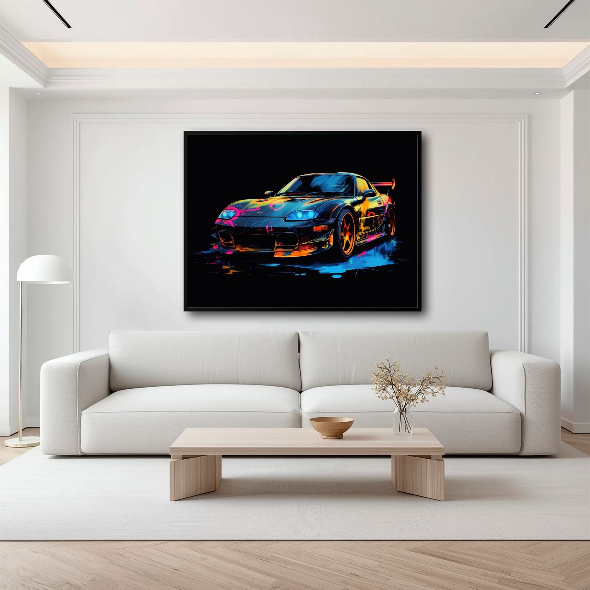 Mazda RX-7 Wall Art – Neon Graffiti JDM Canvas Print Cars