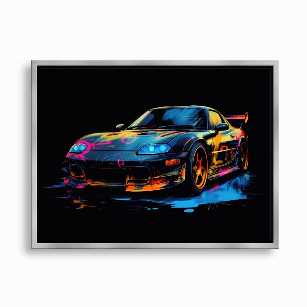 Mazda RX-7 Wall Art – Neon Graffiti JDM Canvas Print Cars