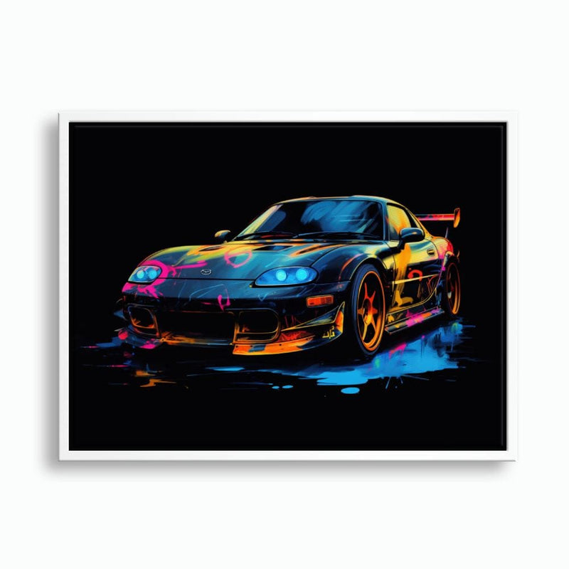 Mazda RX-7 Wall Art – Neon Graffiti JDM Canvas Print Cars