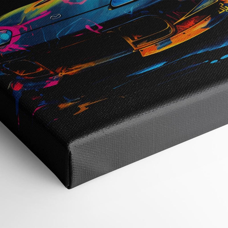 Mazda RX-7 Wall Art – Neon Graffiti JDM Canvas Print Cars