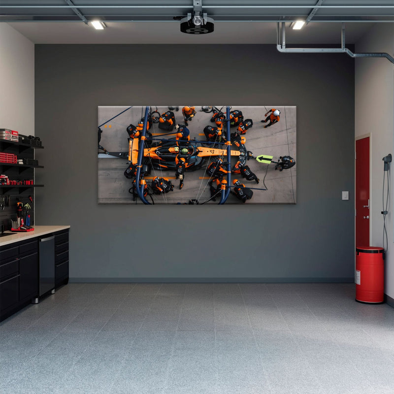 McLaren F1 Pit Stop Wall Art – Formula 1 Racing Canvas Print Cars