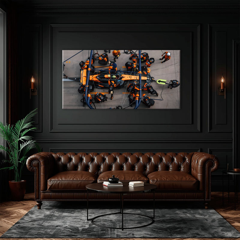 McLaren F1 Pit Stop Wall Art – Formula 1 Racing Canvas Print Cars