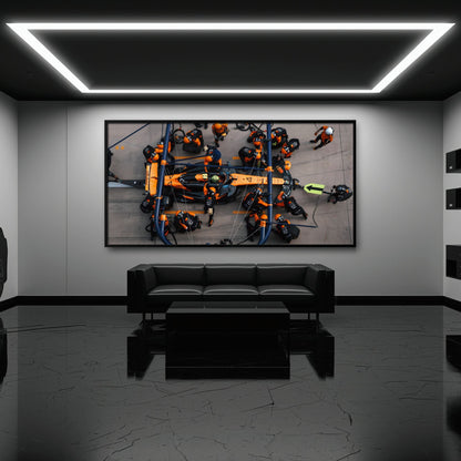 McLaren F1 Pit Stop Wall Art – Formula 1 Racing Canvas Print Cars