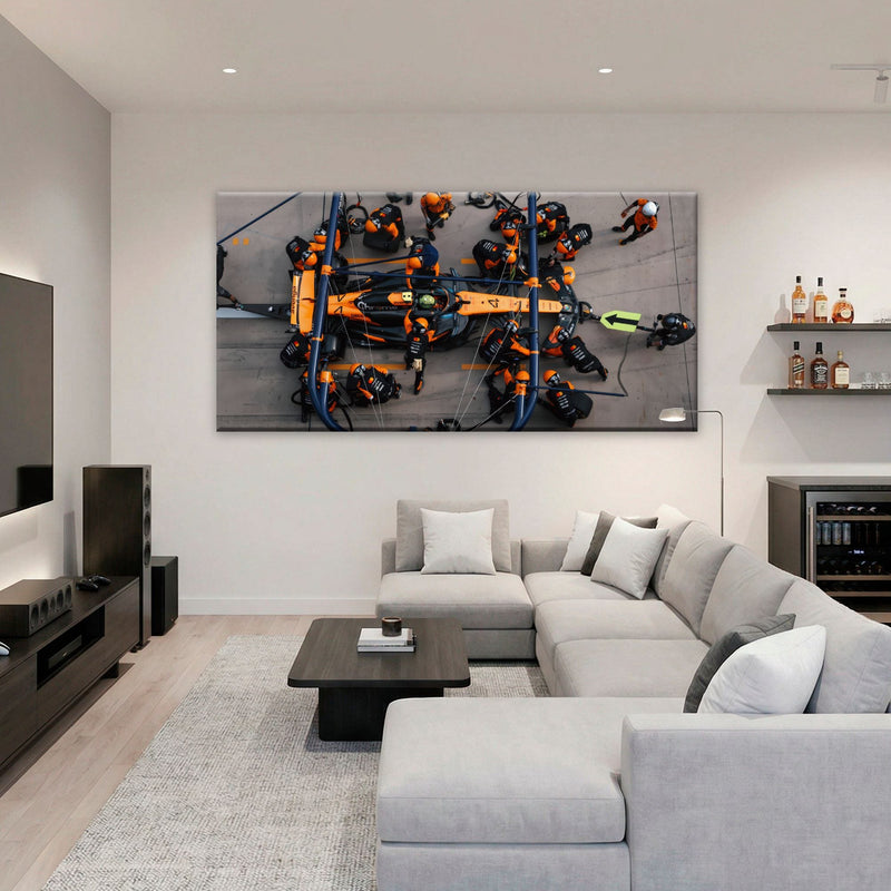 McLaren F1 Pit Stop Wall Art – Formula 1 Racing Canvas Print Cars