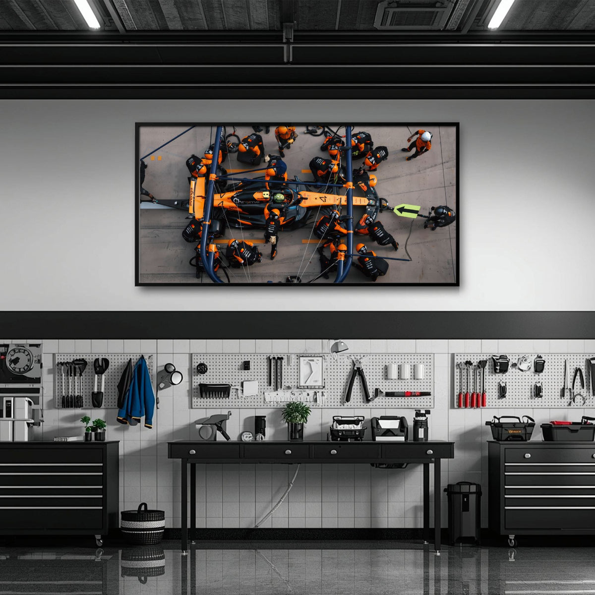 McLaren F1 Pit Stop Wall Art – Formula 1 Racing Canvas Print Cars