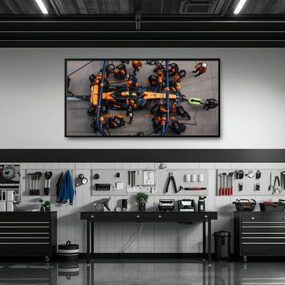 McLaren F1 Pit Stop Wall Art – Formula 1 Racing Canvas Print Cars