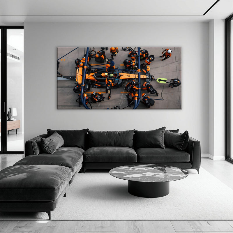 McLaren F1 Pit Stop Wall Art – Formula 1 Racing Canvas Print Cars
