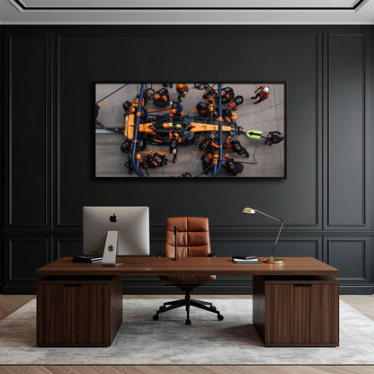 McLaren F1 Pit Stop Wall Art – Formula 1 Racing Canvas Print Cars