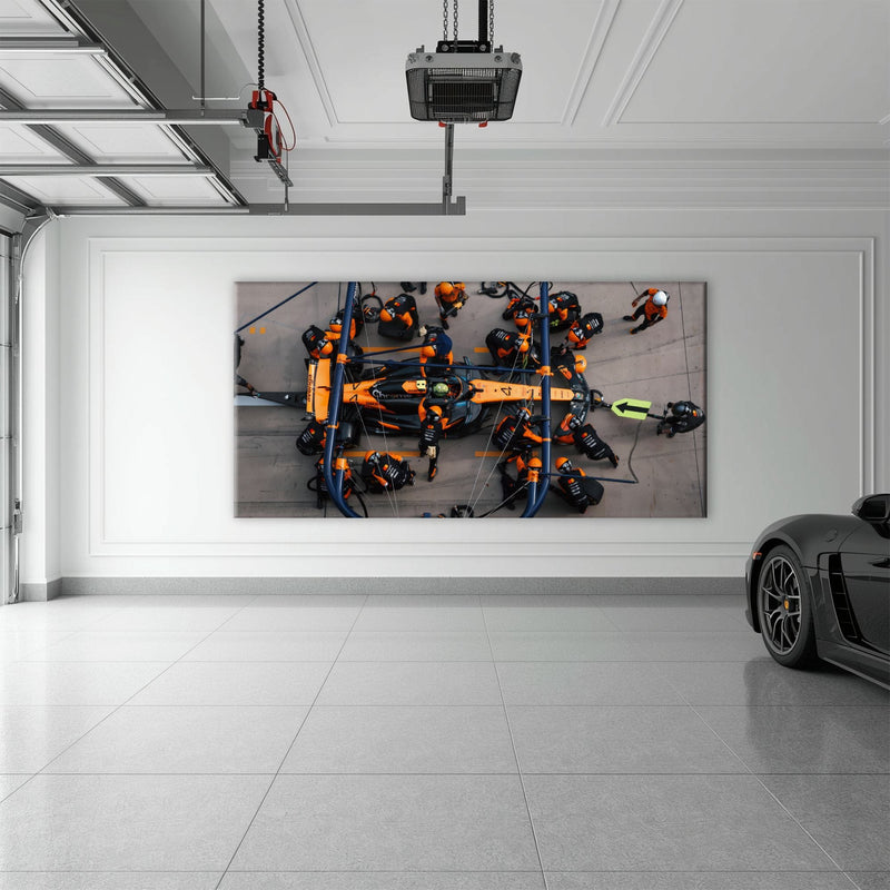 McLaren F1 Pit Stop Wall Art – Formula 1 Racing Canvas Print Cars