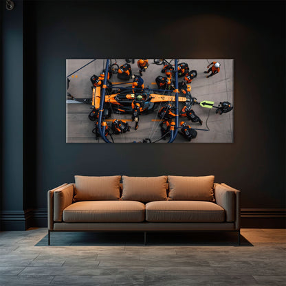 McLaren F1 Pit Stop Wall Art – Formula 1 Racing Canvas Print Cars