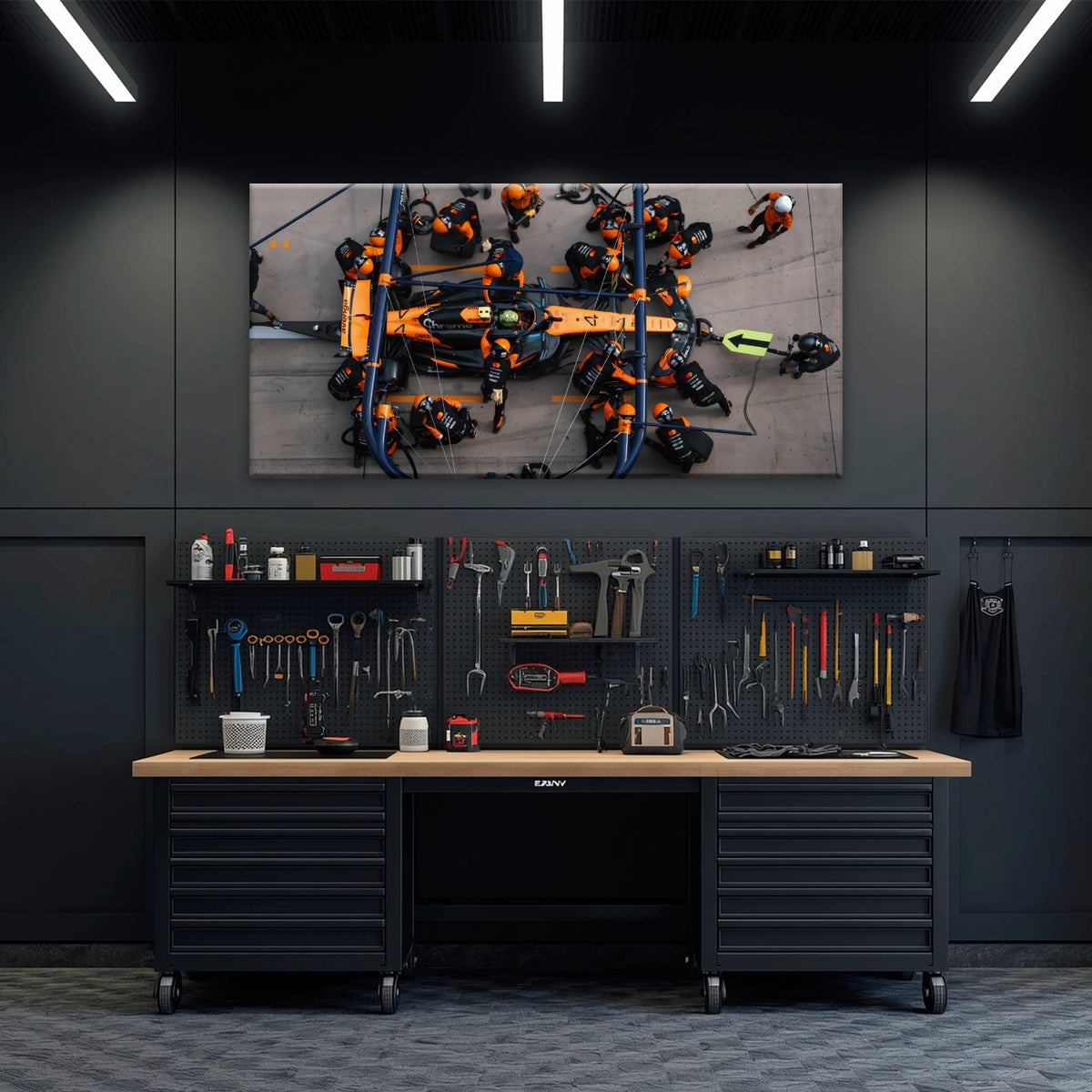 McLaren F1 Pit Stop Wall Art – Formula 1 Racing Canvas Print Cars