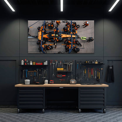 McLaren F1 Pit Stop Wall Art – Formula 1 Racing Canvas Print Cars