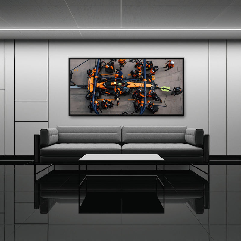 McLaren F1 Pit Stop Wall Art – Formula 1 Racing Canvas Print Cars
