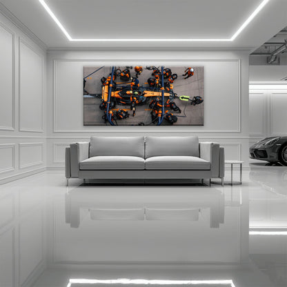 McLaren F1 Pit Stop Wall Art – Formula 1 Racing Canvas Print Cars