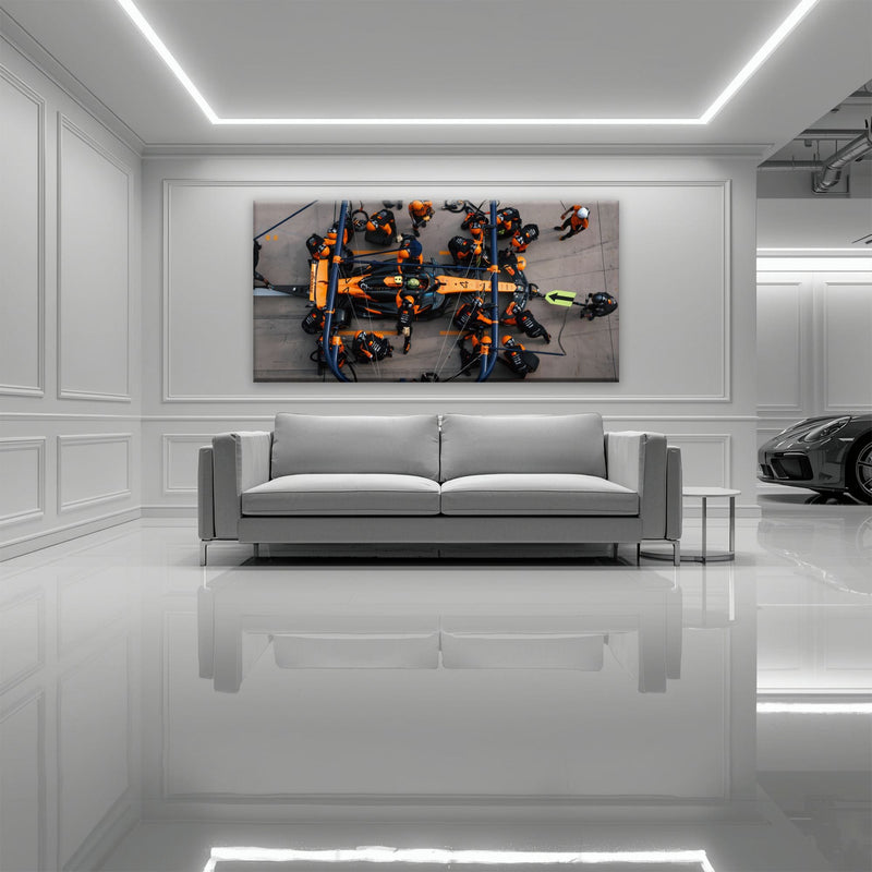 McLaren F1 Pit Stop Wall Art – Formula 1 Racing Canvas Print Cars
