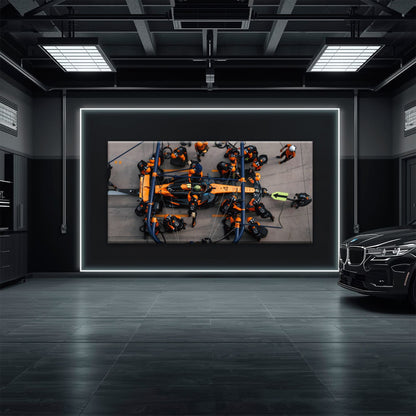 McLaren F1 Pit Stop Wall Art – Formula 1 Racing Canvas Print Cars