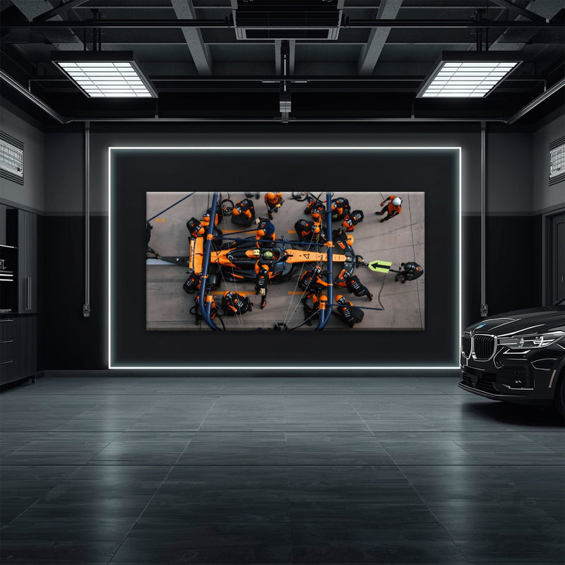McLaren F1 Pit Stop Wall Art – Formula 1 Racing Canvas Print Cars