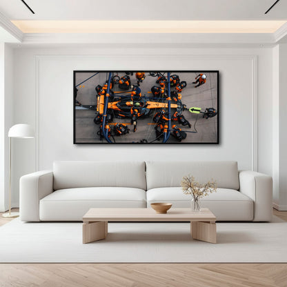 McLaren F1 Pit Stop Wall Art – Formula 1 Racing Canvas Print Cars