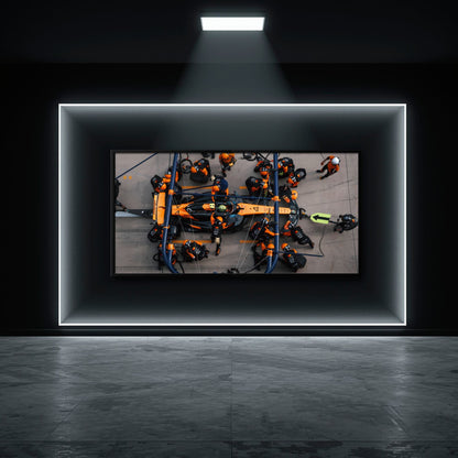 McLaren F1 Pit Stop Wall Art – Formula 1 Racing Canvas Print Cars