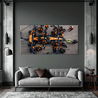 McLaren F1 Pit Stop Wall Art – Formula 1 Racing Canvas Print Cars