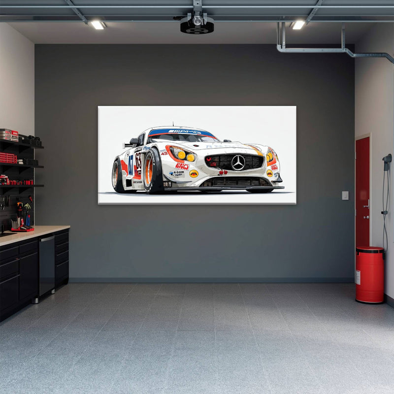 Mercedes SLS AMG GT3 Wall Art – Racing Canvas Print-Race Car Poster Cars