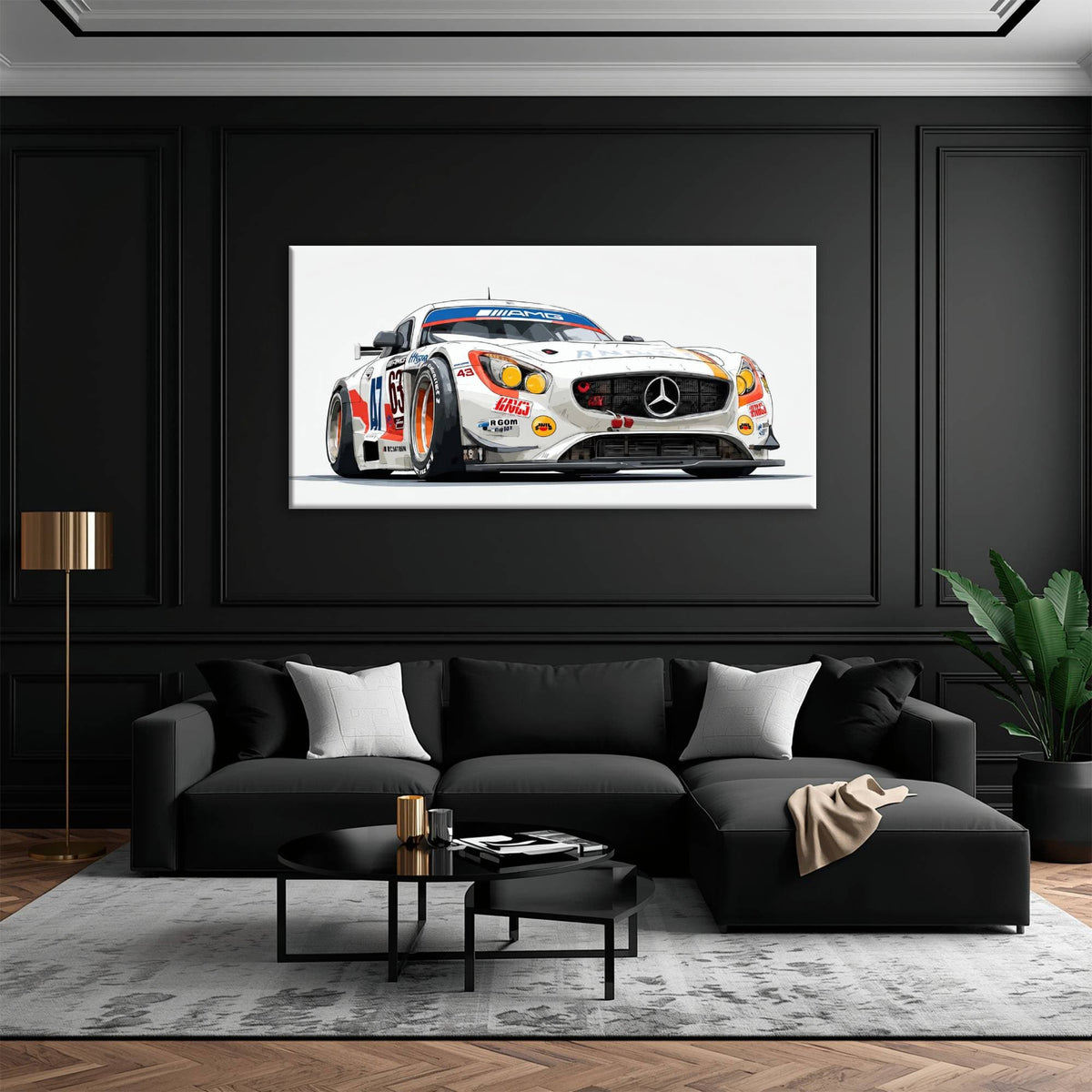 Mercedes SLS AMG GT3 Wall Art – Racing Canvas Print-Race Car Poster Cars