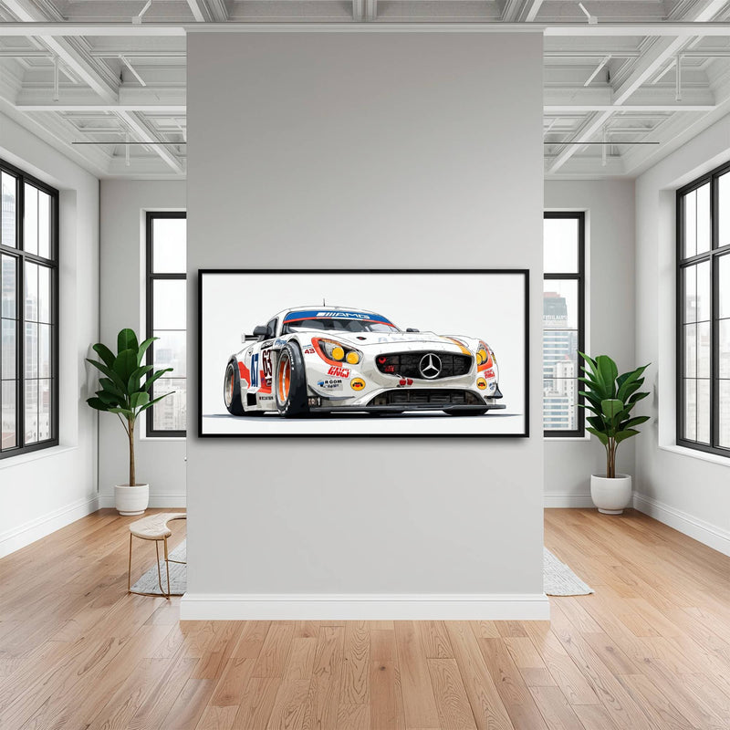 Mercedes SLS AMG GT3 Wall Art – Racing Canvas Print-Race Car Poster Cars