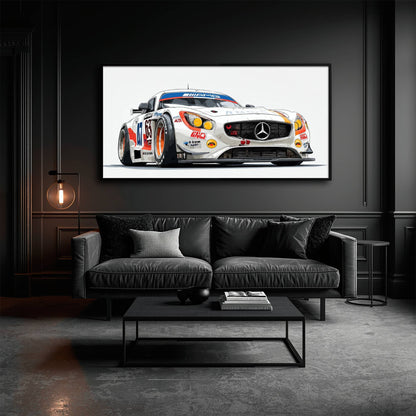 Mercedes SLS AMG GT3 Wall Art – Racing Canvas Print-Race Car Poster Cars