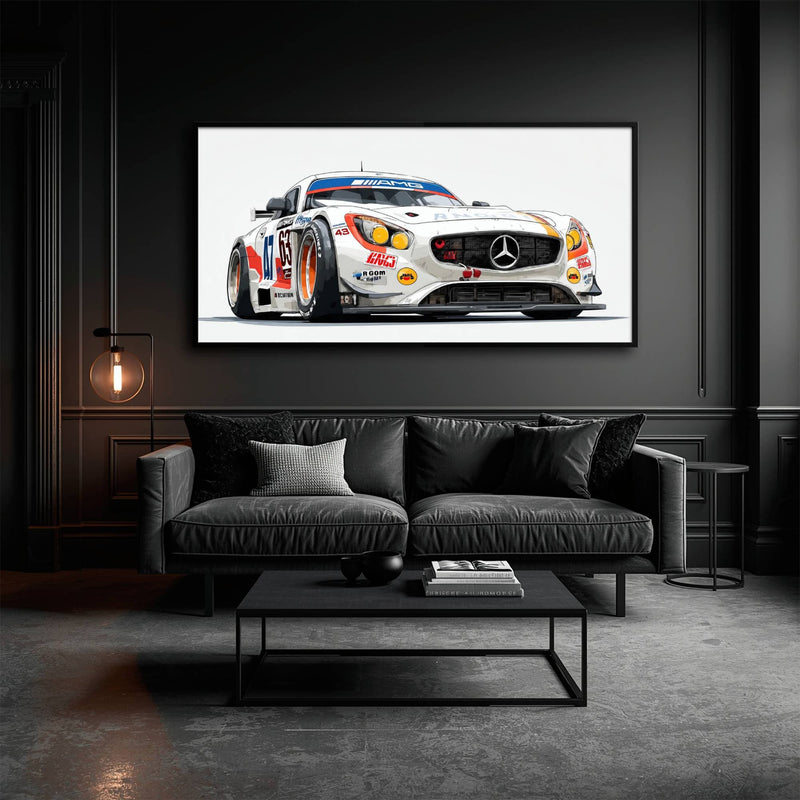 Mercedes SLS AMG GT3 Wall Art – Racing Canvas Print-Race Car Poster Cars