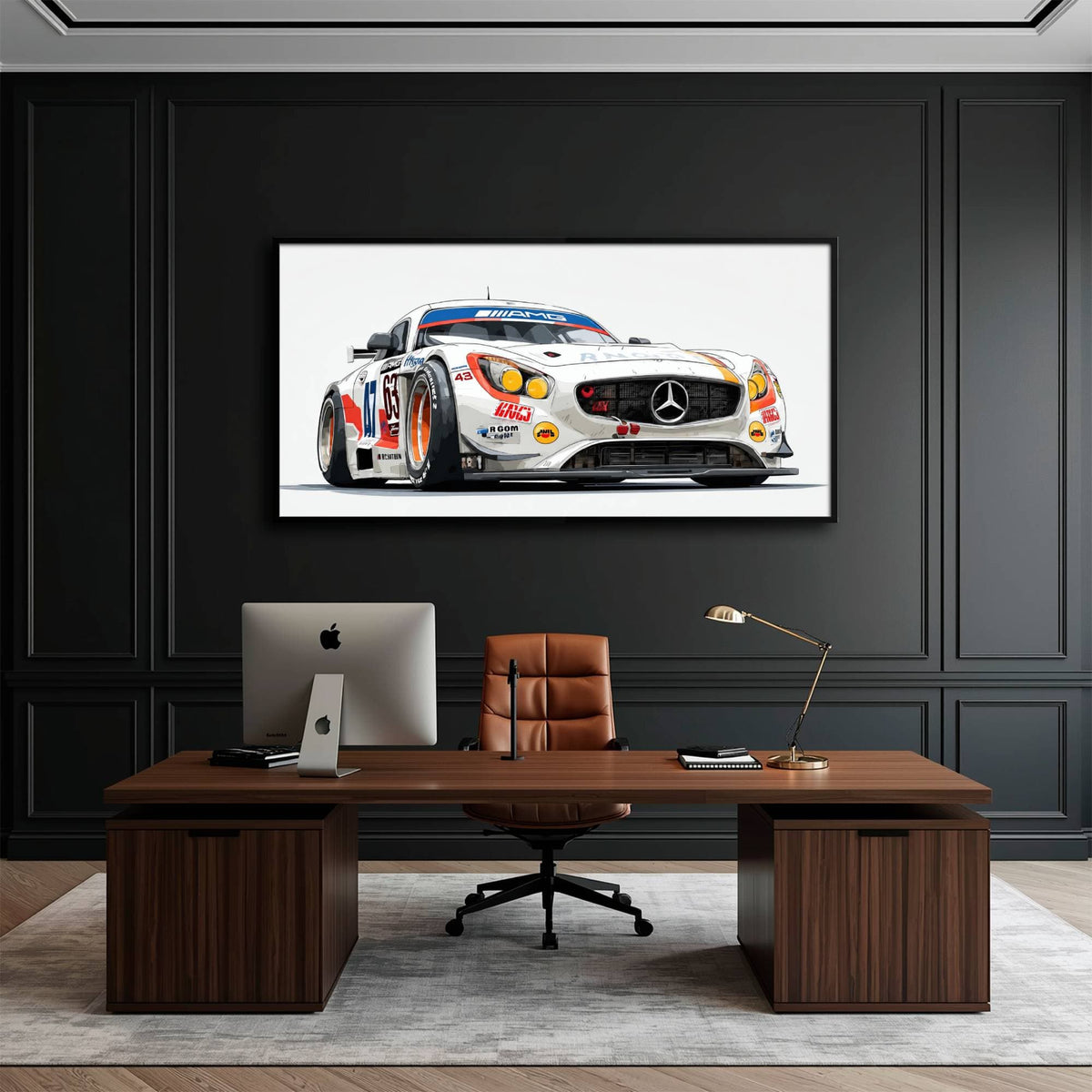 Mercedes SLS AMG GT3 Wall Art – Racing Canvas Print-Race Car Poster Cars
