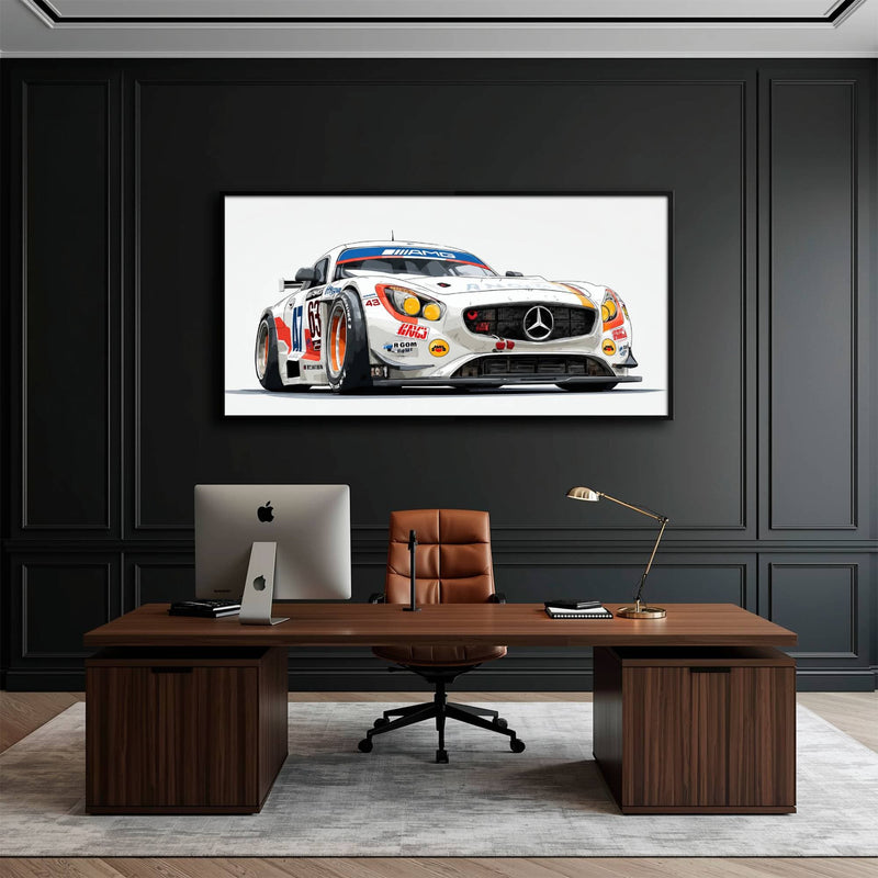 Mercedes SLS AMG GT3 Wall Art – Racing Canvas Print-Race Car Poster Cars