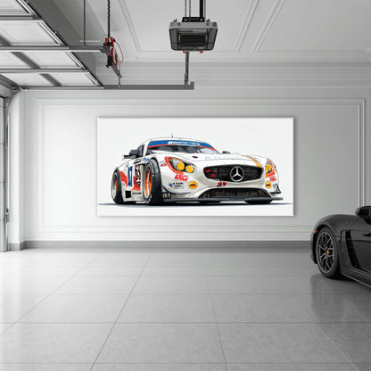Mercedes SLS AMG GT3 Wall Art – Racing Canvas Print-Race Car Poster Cars