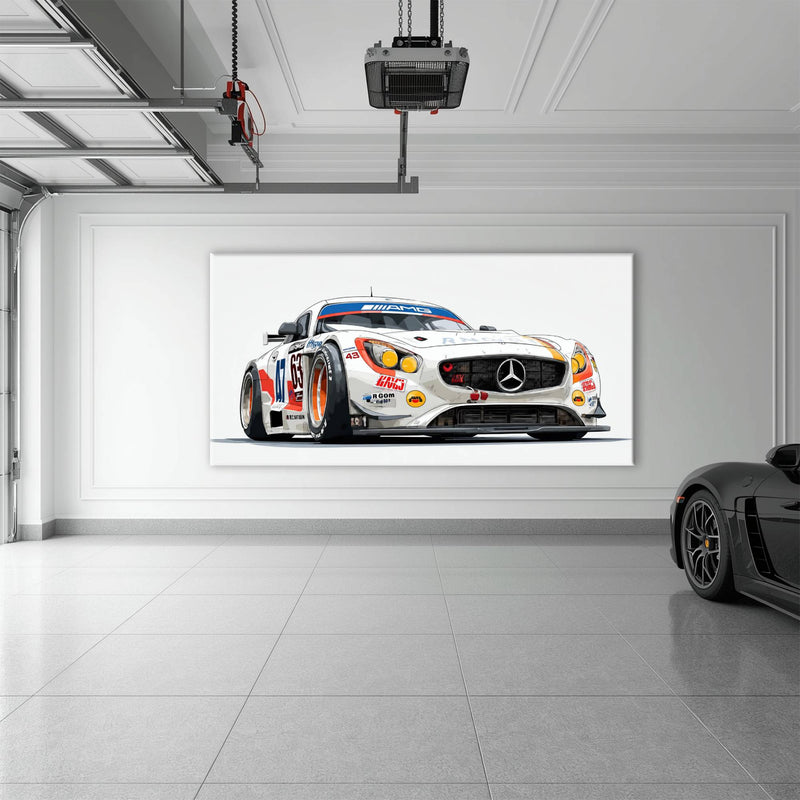 Mercedes SLS AMG GT3 Wall Art – Racing Canvas Print-Race Car Poster Cars