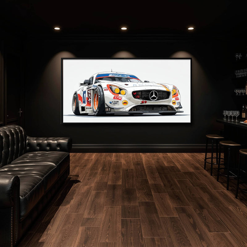 Mercedes SLS AMG GT3 Wall Art – Racing Canvas Print-Race Car Poster Cars
